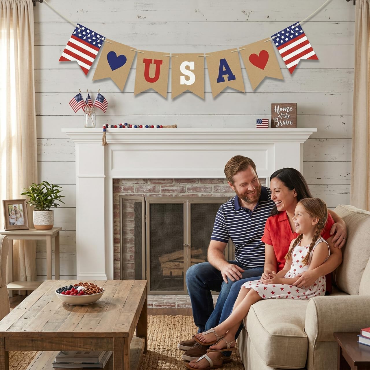 USA Banner Patriotic Garland 4 - Home Decor Usa recension och pris