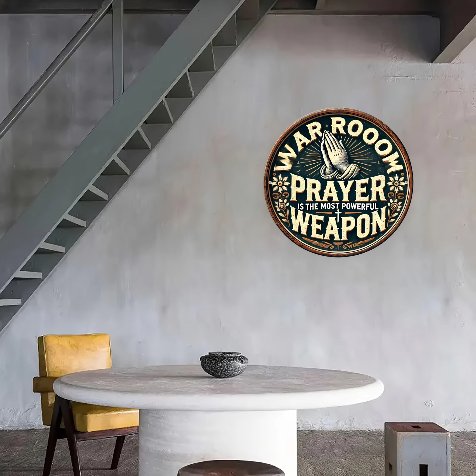 Vintage Round Wood Logo-_War R - Home Decor Logo Design recension och pris