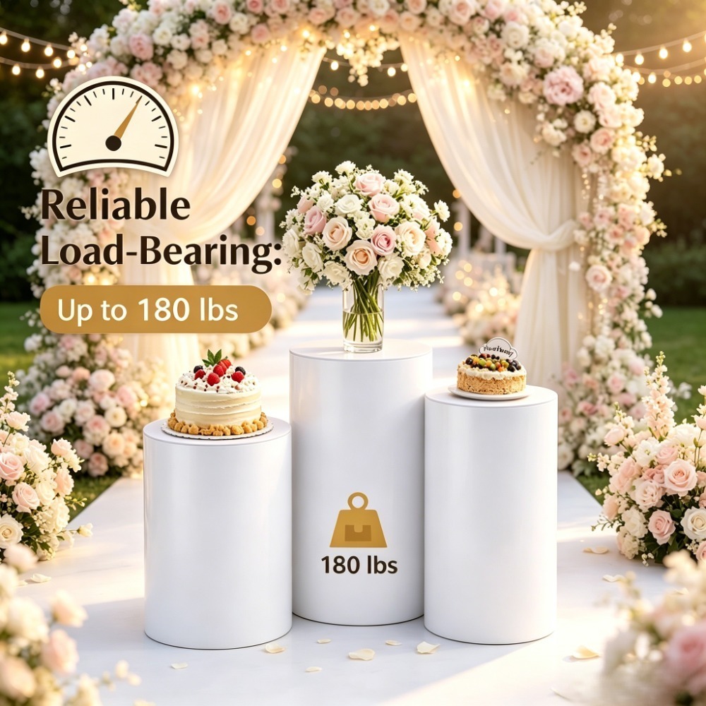 3/5Pcs White Cylinder Pedestal - Home Decor For Wedding recension och pris