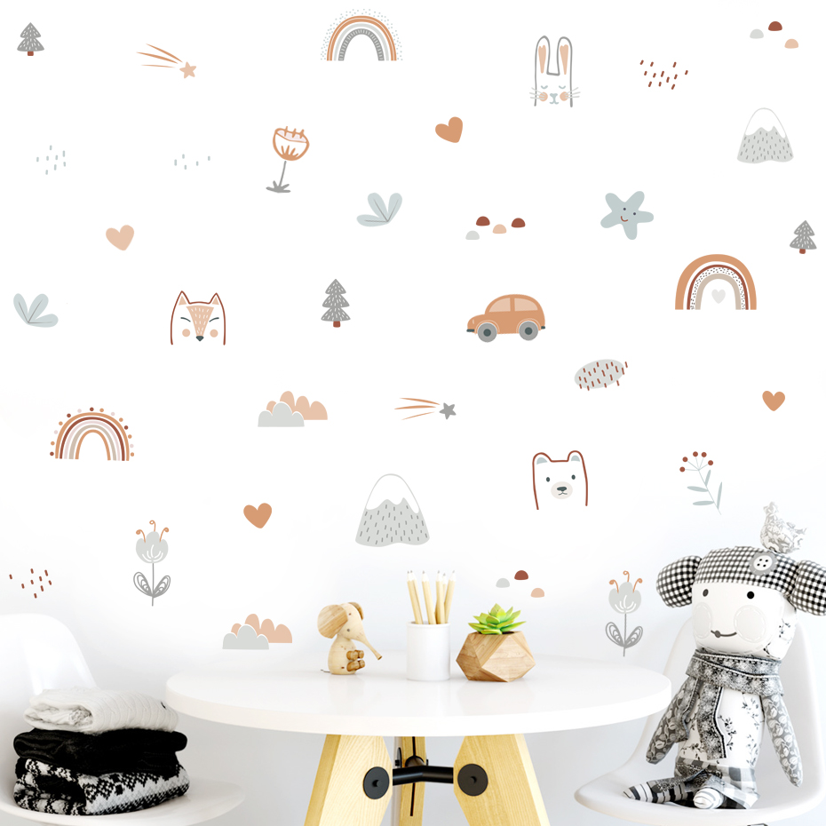 Cartoon Rainbow Animals Faces  - Home Decor Vinyl Flooring recension och pris