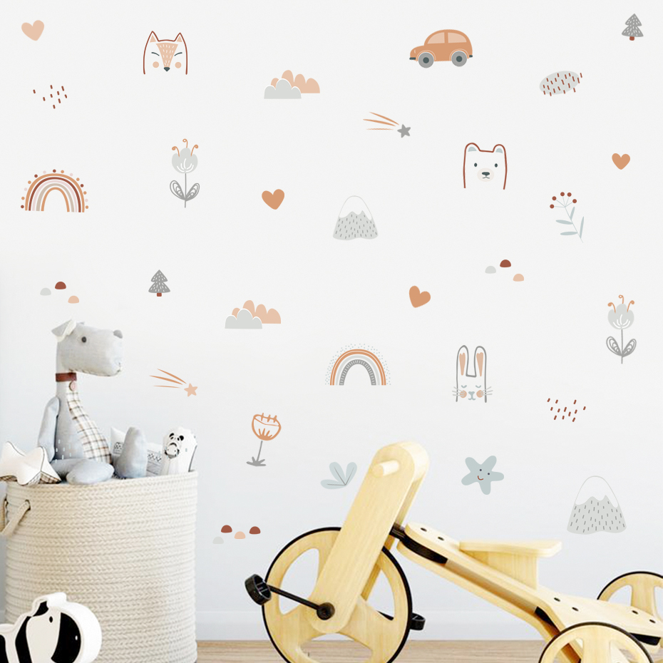 Cartoon Rainbow Animals Faces  - Home Decor Vinyl Flooring recension och pris