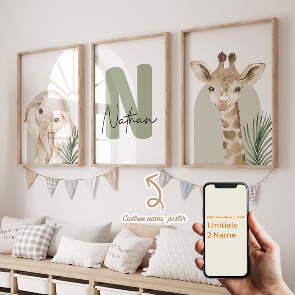 3pcs Personalized Custom Name  - Home Decor Wall Pictures recension och pris