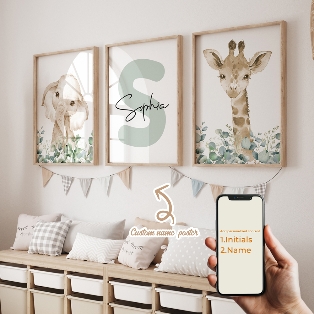3pcs Personalized Custom Name  - Home Decor Wall Pictures recension och pris
