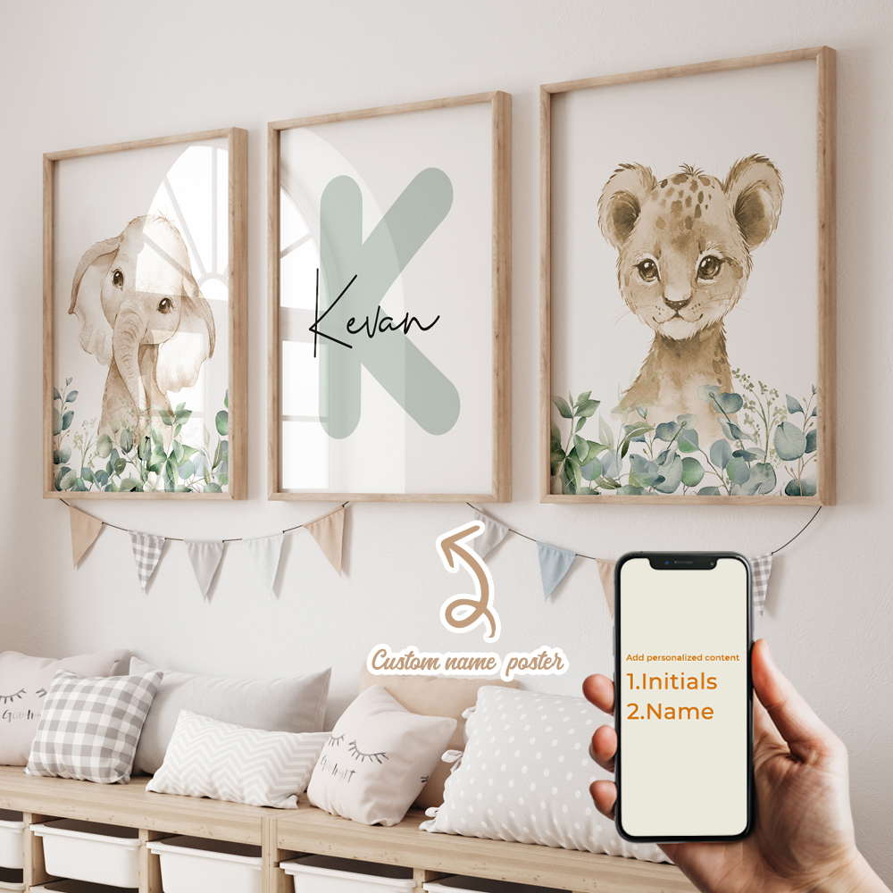 3pcs Personalized Custom Name  - Home Decor Wall Pictures recension och pris