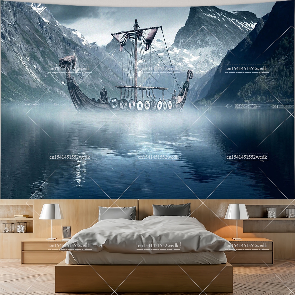 Viking Longship Tapestry Ancie - Aesthetic Tapestry recension och pris
