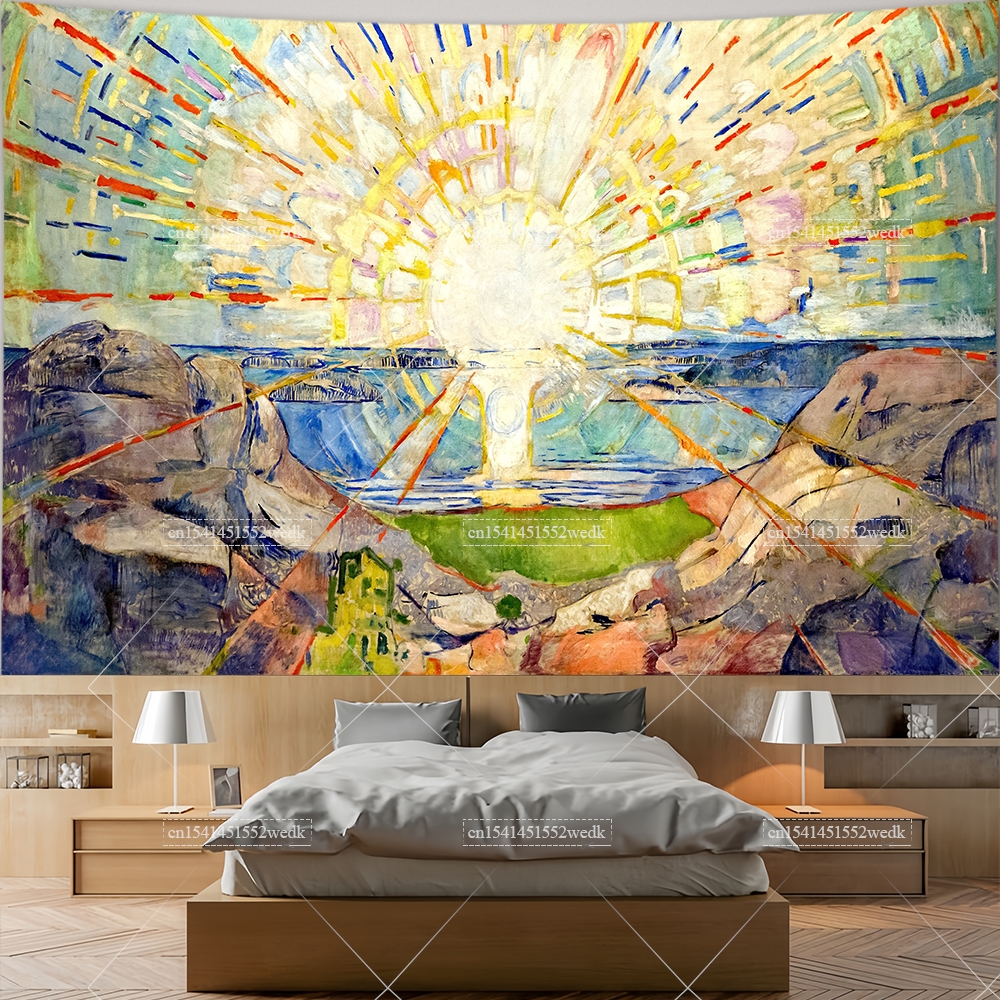 Edvard Munch The Sun Wall Hang - Aesthetic Tapestry recension och pris