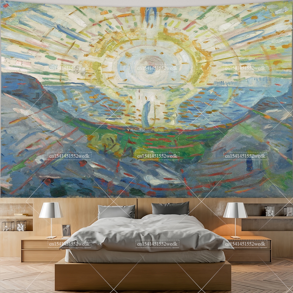 Edvard Munch The Sun Wall Hang - Aesthetic Tapestry recension och pris