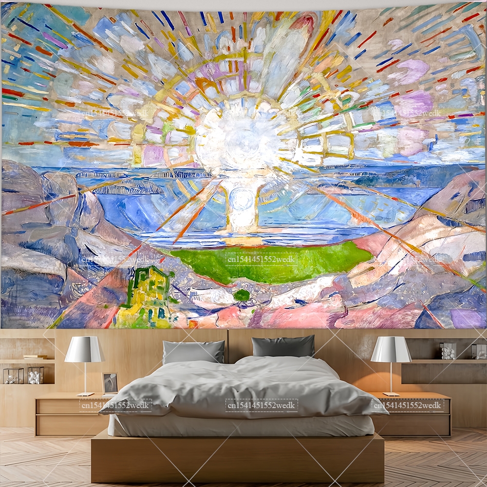 Edvard Munch The Sun Wall Hang - Aesthetic Tapestry recension och pris