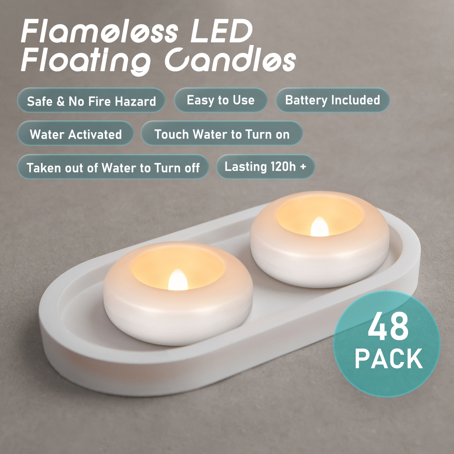 48 LED Floating Candles, 3-inc - X Home Decor recension och pris