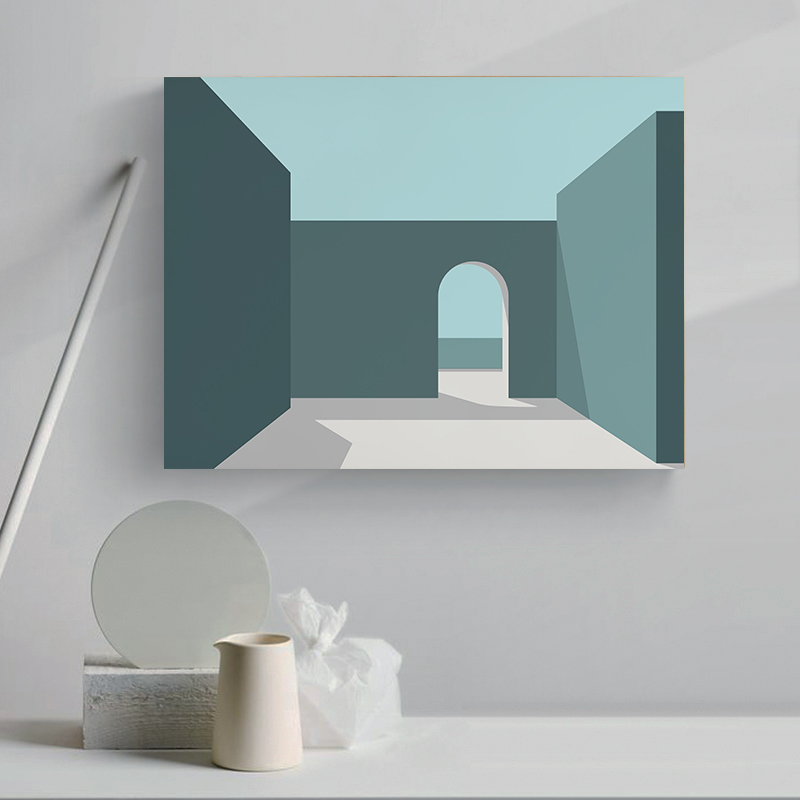 Minimalist Architectural Desig - Watercolor Poster Print recension och pris