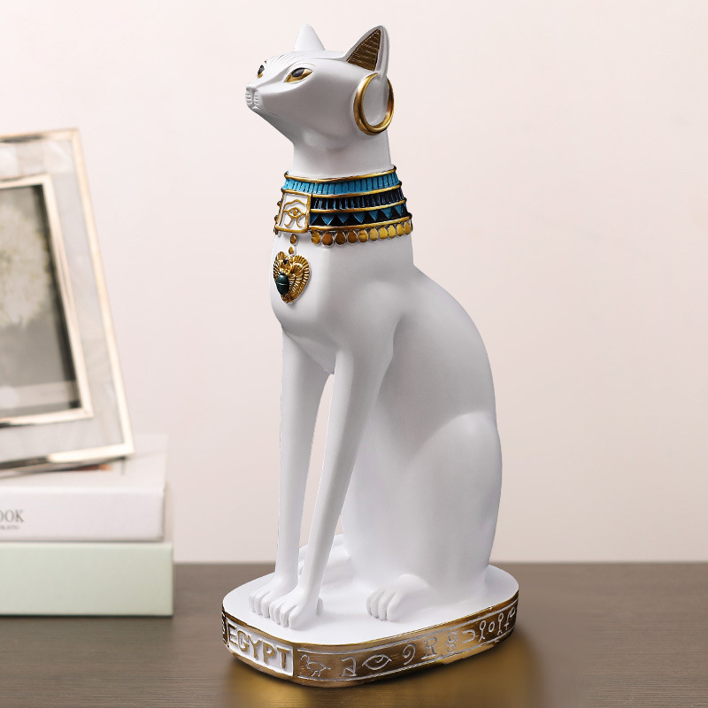 Retro Egyptian Cat Resin Statu - Home Decor Egypt recension och pris