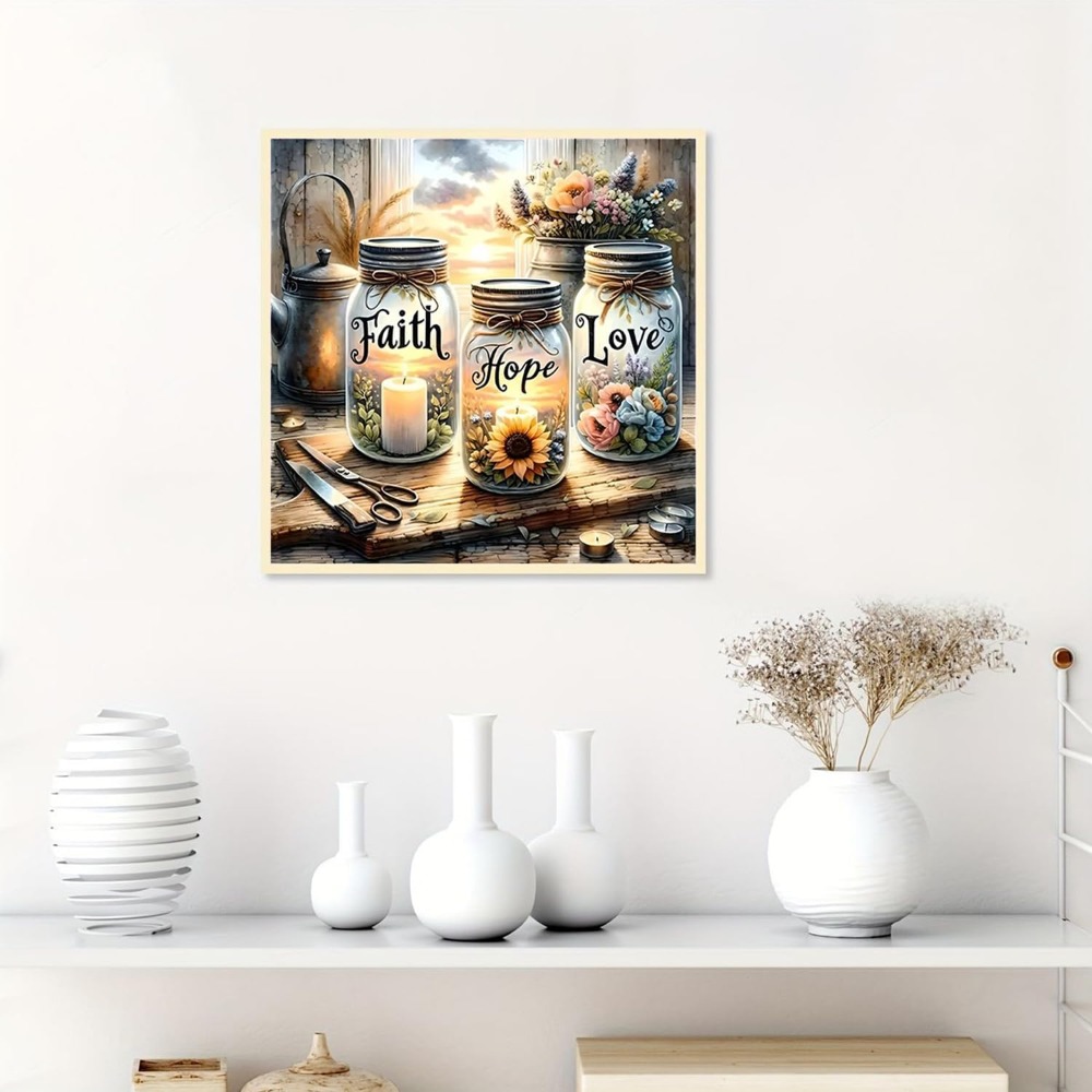 Faith Hope Love 5D Diamond Pai - Home Decor Free Images recension och pris