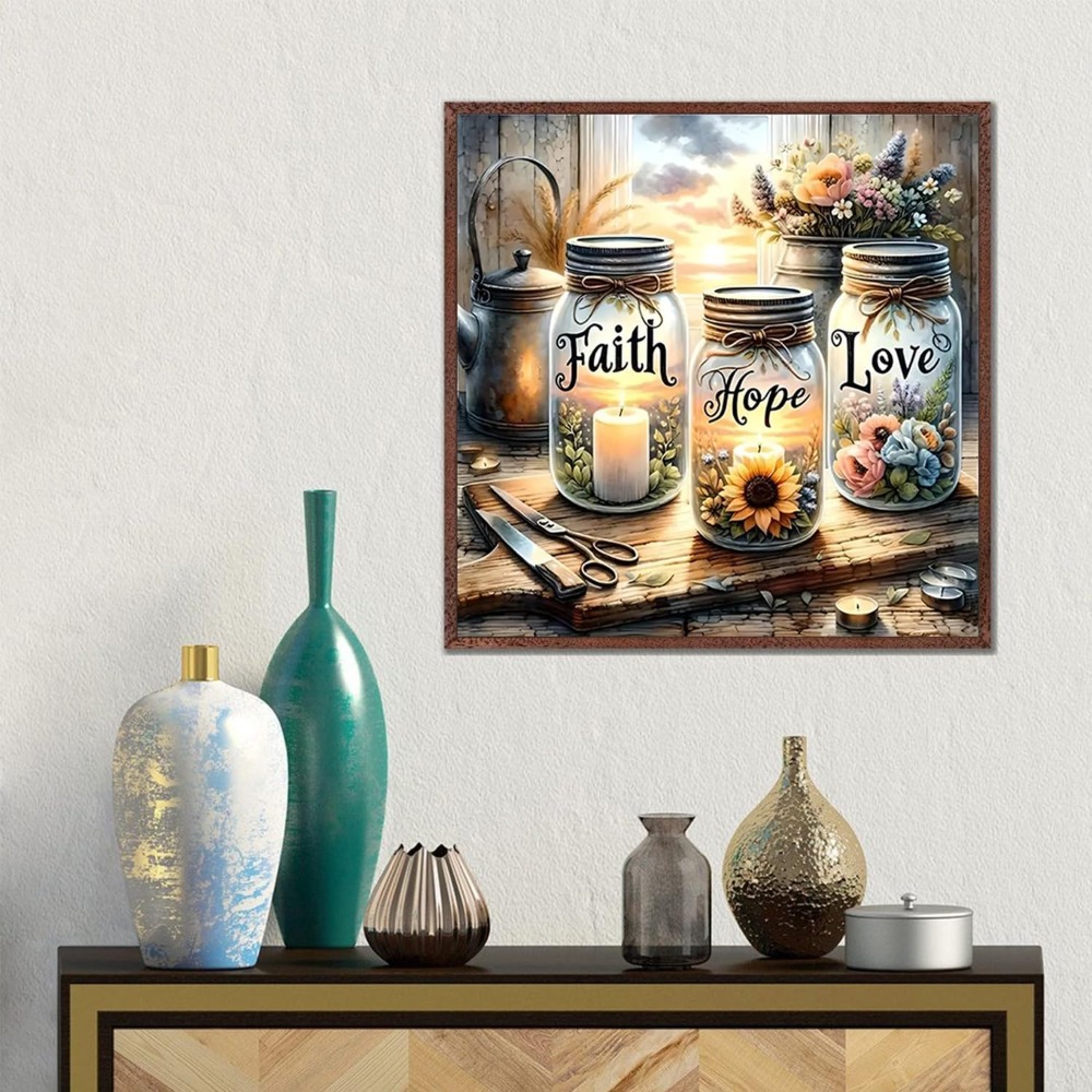 Faith Hope Love 5D Diamond Pai - Home Decor Free Images recension och pris