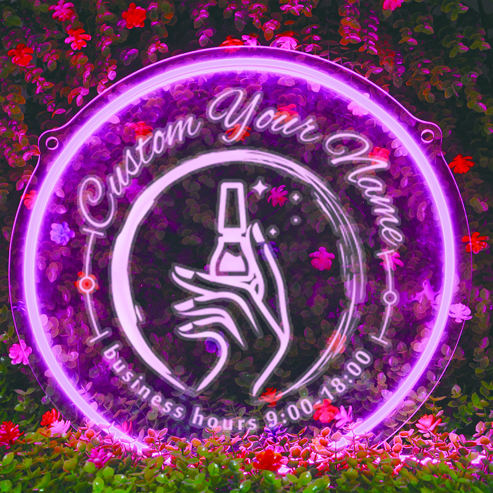 1PC Round Shape Nail Art Theme - Neon Sign Led Custom recension och pris