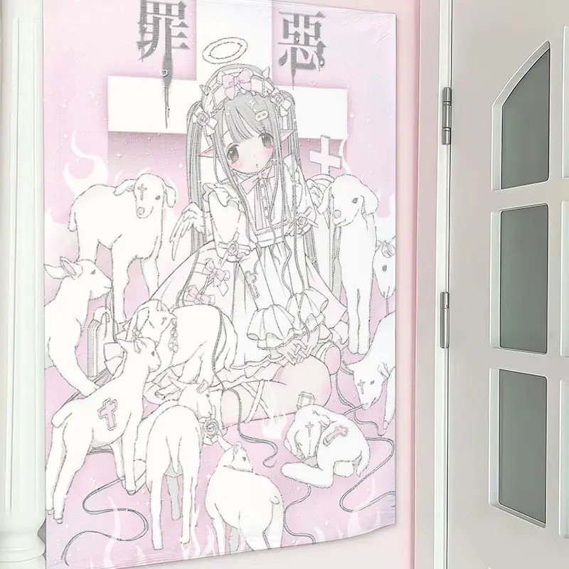 VIKAMA Angel Girl Cute Tapestr - Aesthetic Tapestry recension och pris