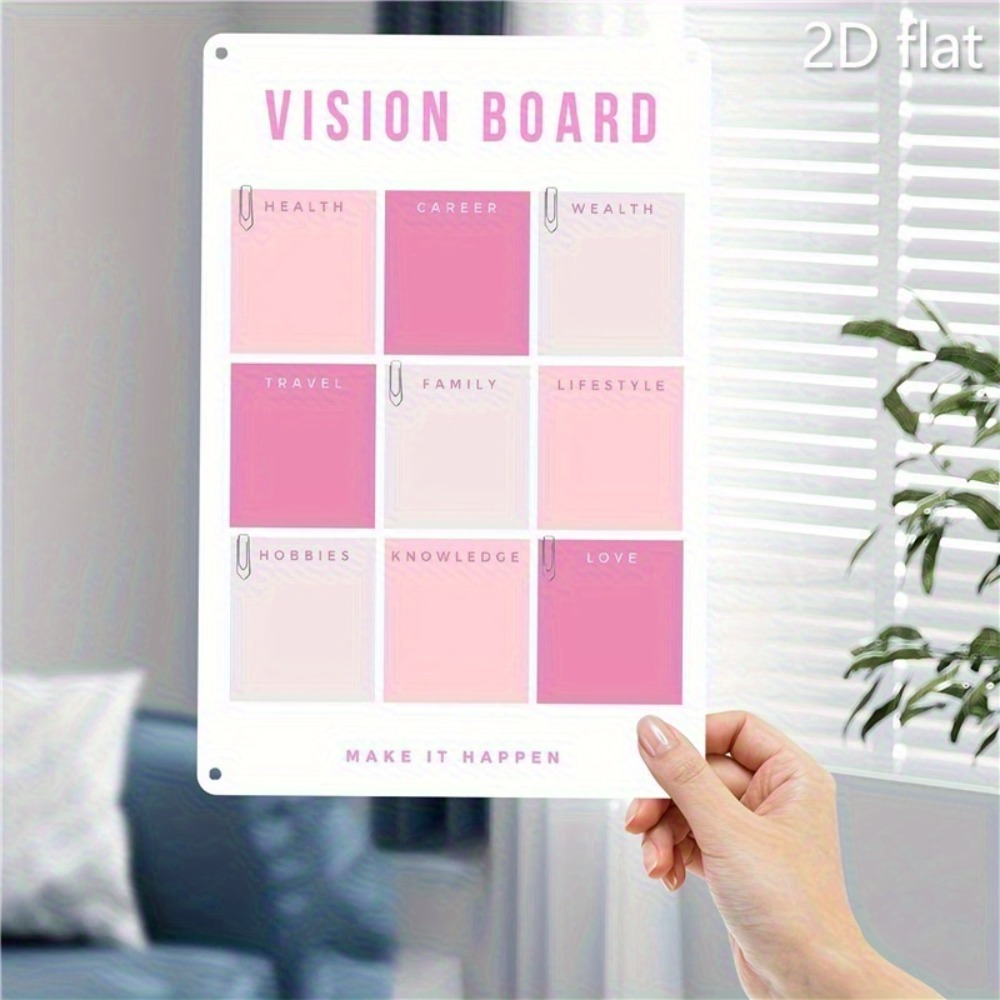 2D Flat Metal Wall Art, Pink W - Home Decor Vision Board recension och pris