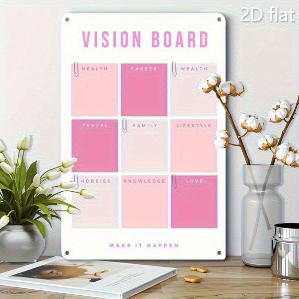 2D Flat Metal Wall Art, Pink W - Home Decor Vision Board recension och pris