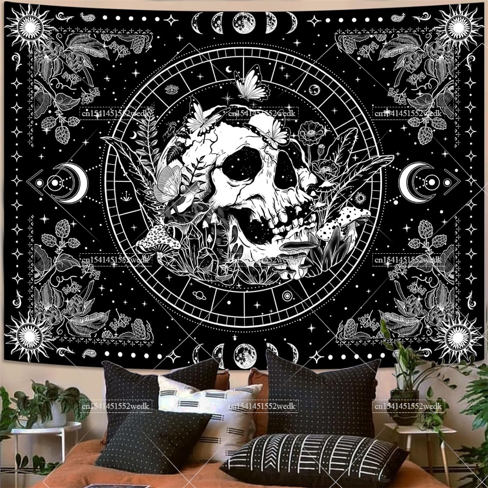 Black And White Skeleton Tapes - Aesthetic Tapestry recension och pris