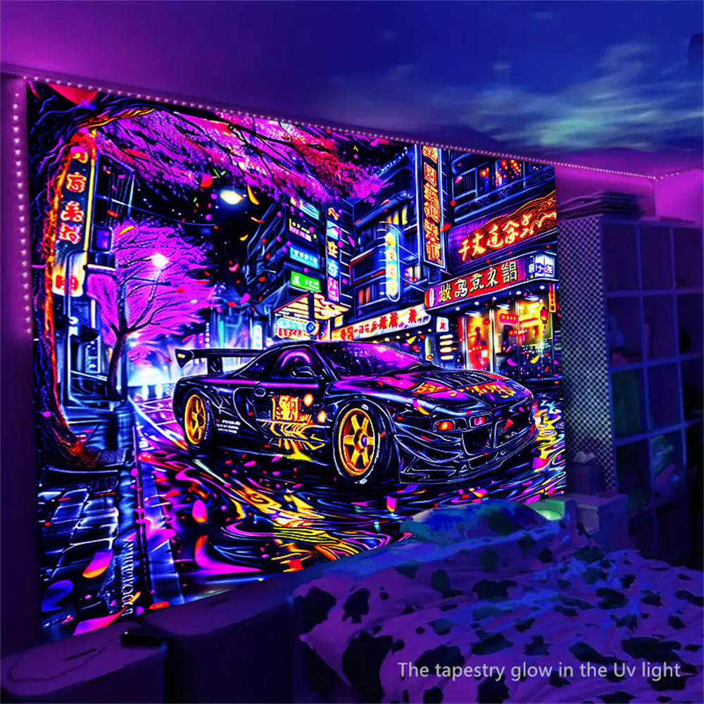 Racing UV Blacklight Fluoresce - Aesthetic Tapestry recension och pris