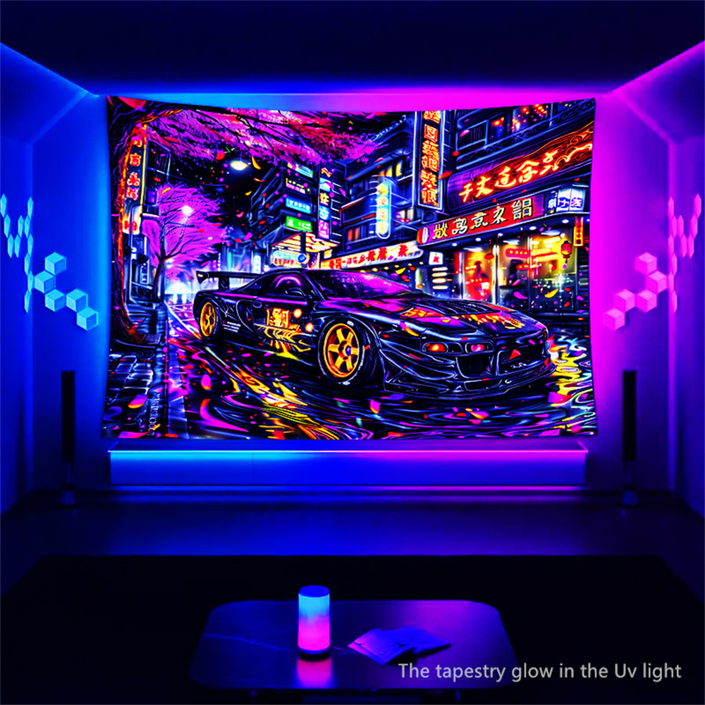 Racing UV Blacklight Fluoresce - Aesthetic Tapestry recension och pris