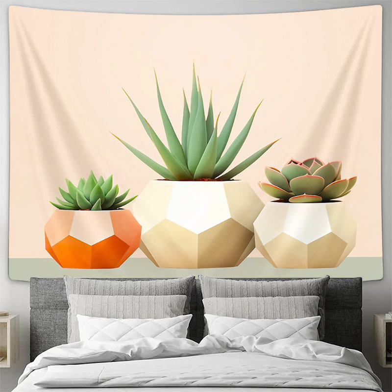 Boho Tapestry Cactus Wall Hang - Aesthetic Tapestry recension och pris