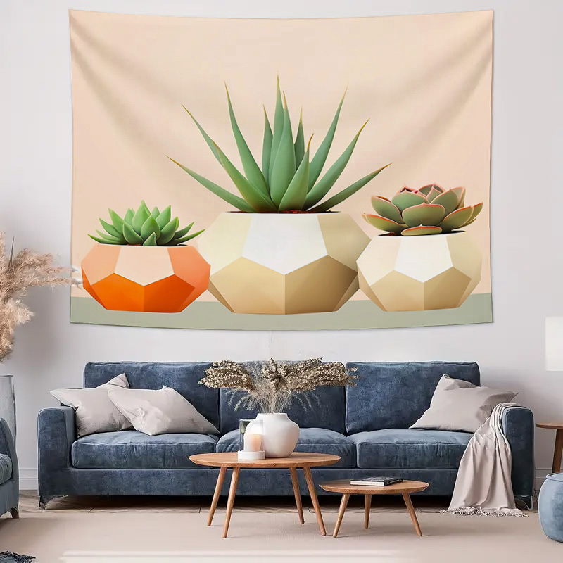 Boho Tapestry Cactus Wall Hang - Aesthetic Tapestry recension och pris