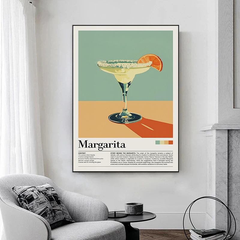 Nostalgic Minimalist Cafe Post - Watercolor Poster Print recension och pris