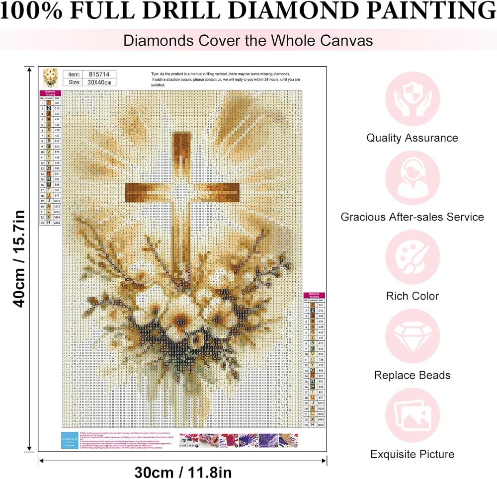 Religious Cross Diamond Art Ki - Home Decor Free Images recension och pris