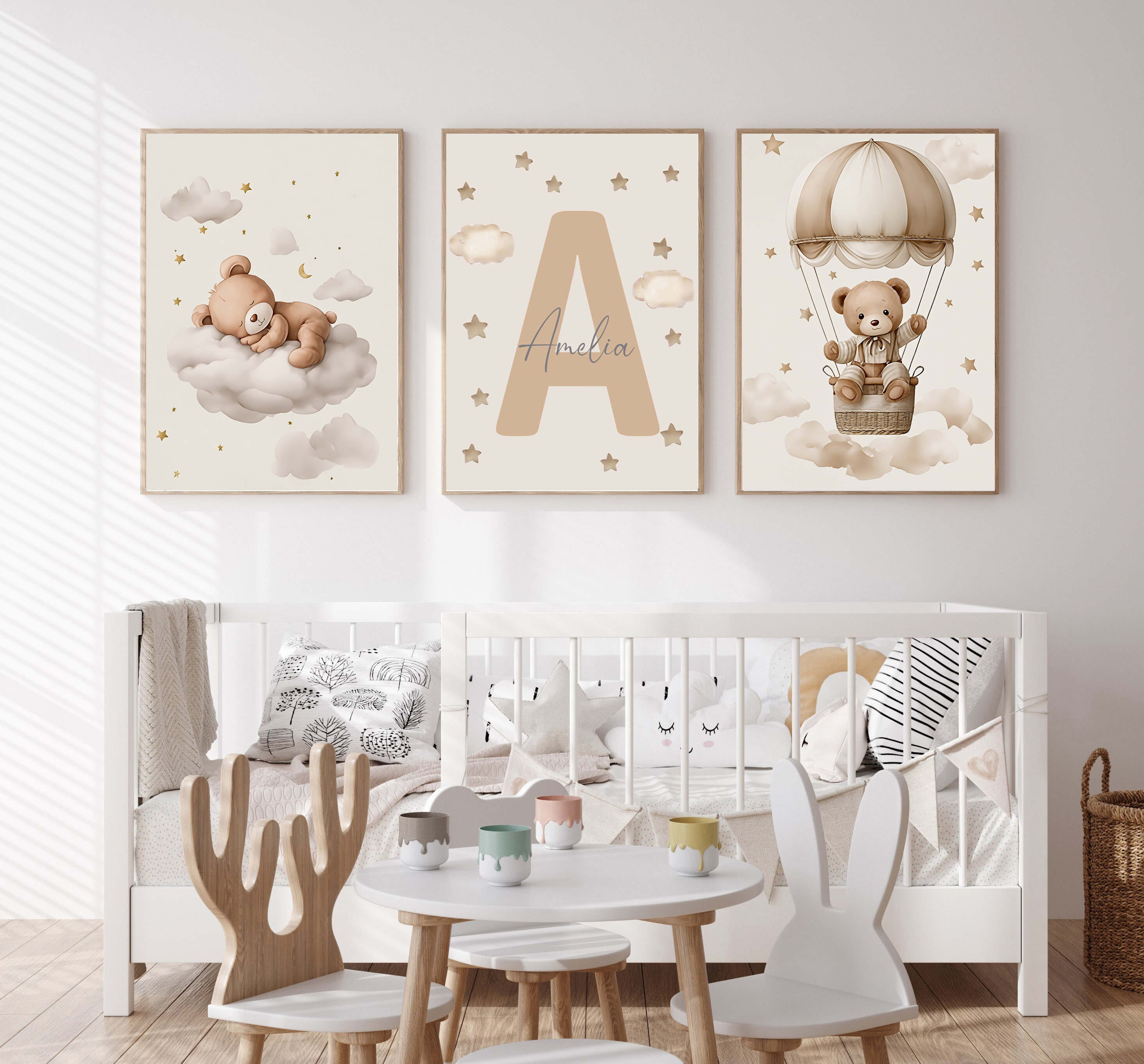 3pcs/set Bohemian Teddy Bear A - Home Decor Wall Pictures recension och pris