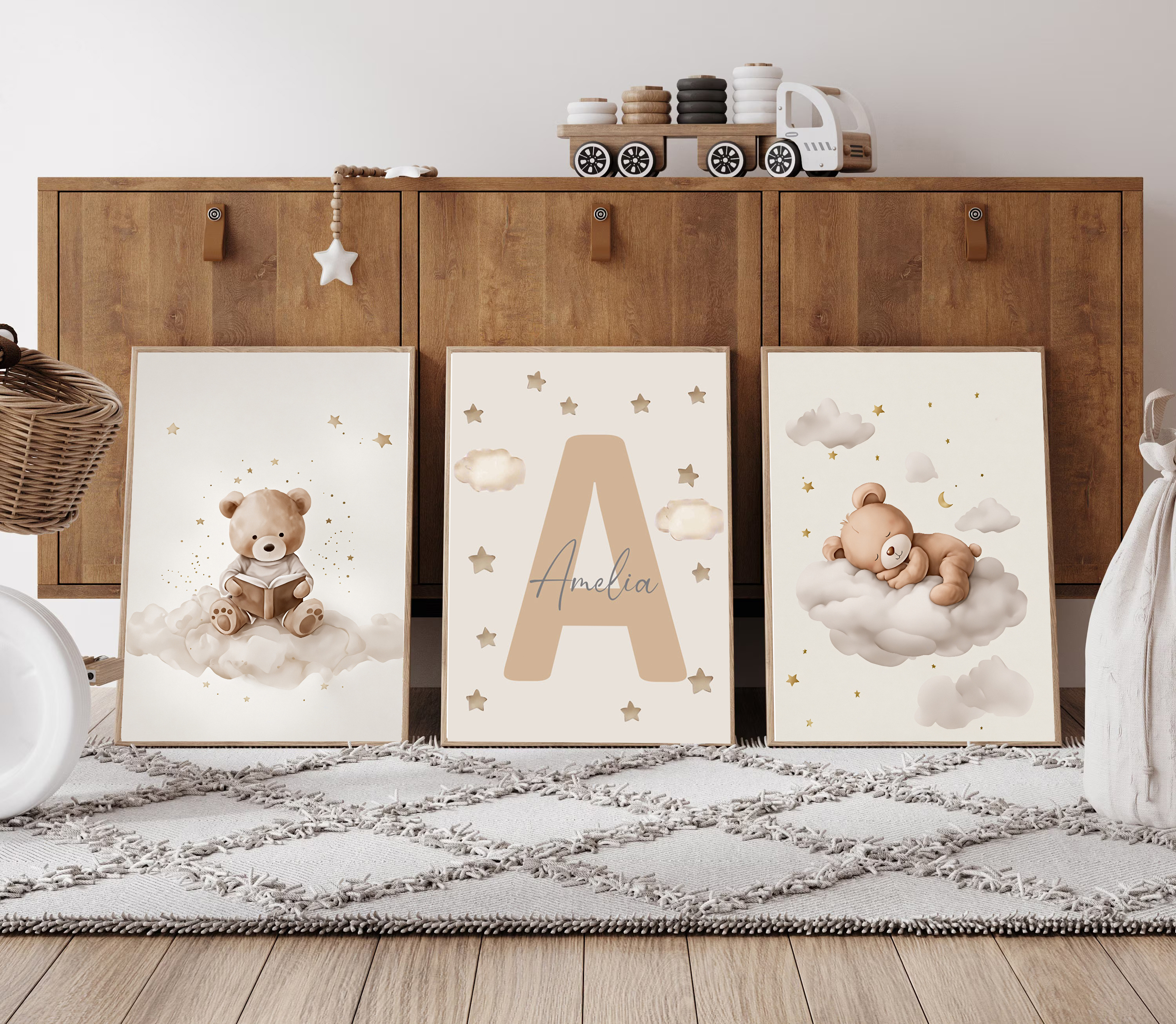 3pcs/set Bohemian Teddy Bear A - Home Decor Wall Pictures recension och pris